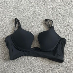 Black Women's Low V Underwire Push Up Bra